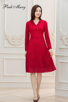 粉红玛琍连衣裙