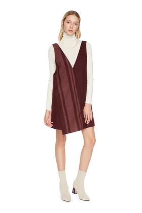 LILY 不对称条纹背带裙 5040