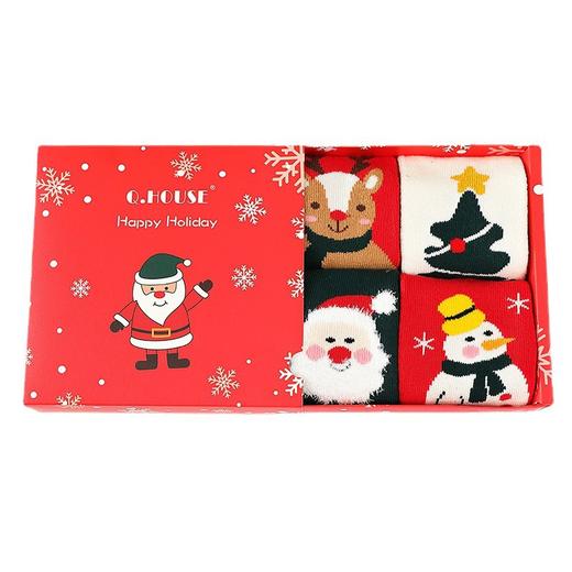 【圣诞礼盒毛圈袜】新品秋冬圣诞中筒袜 男女童棉袜卡通加厚保暖儿童袜 商品图4