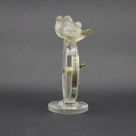 独角鹿西洋古董1931年法国莱俪RENE LALIQUE出品小鸟水晶座钟 商品图1