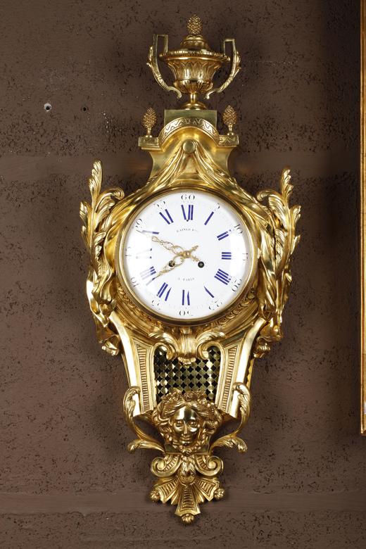 独角鹿西洋古董19世纪法国Raingo Frères铜鎏金挂钟气压计一对 商品图3