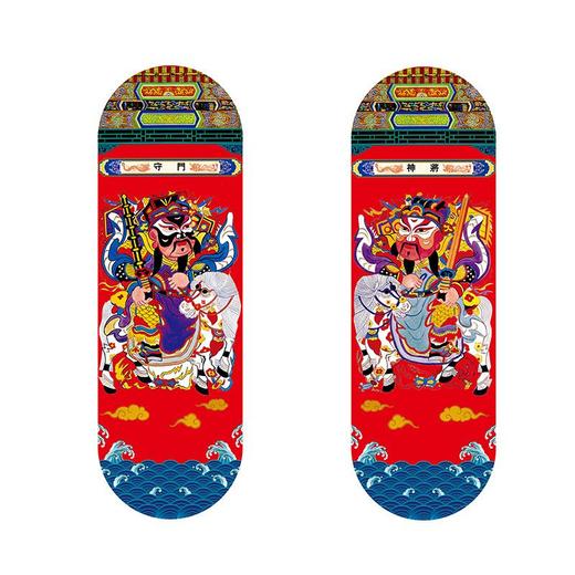 创意新款中国风小门神 门贴新款新年春节高档对联年画秦叔宝关公钟馗门神门贴 商品图8