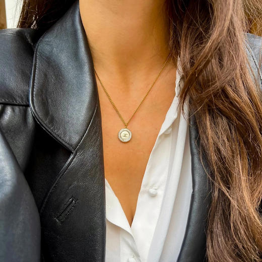 订购6周到｜Gigi Paris-Chanel-白色 水钻 中古纽扣 项链［法国设计师］ 商品图2