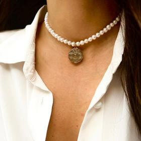 订购6周到｜Gigi Paris-Chanel-玻璃 中古纽扣 珍珠 项链［法国设计师］