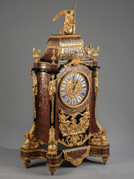 国内现货独角鹿西洋古董拿破仑三世古典人物铜鎏金布勒镶嵌座钟 商品图3