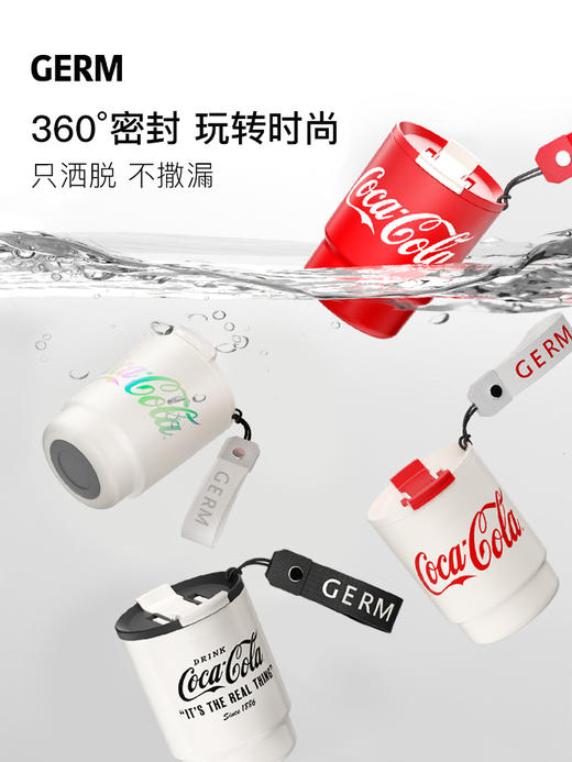 GERM格沵可口可乐系列竹简咖啡杯女生高颜值保温杯女大容量不锈钢水杯吸管杯 商品图2