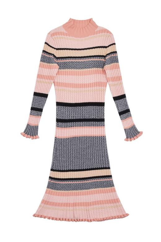 LNNNS 拼色针织连衣裙 4873 商品图4