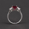 独角鹿西洋古董首饰珠宝欧洲18K白金镶嵌无烧红宝石钻石戒指 商品缩略图2