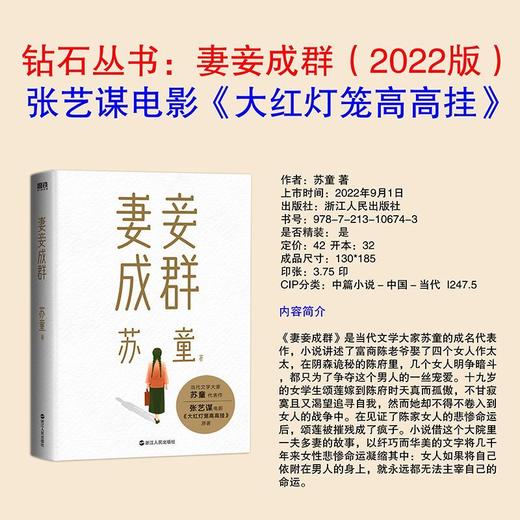 妻妾成群 茅盾文学奖得主苏童中篇小说代表作 张艺谋电影原著作品 商品图2