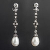 独角鹿西洋古董欧洲白金镶嵌水滴形天然海水野生珍珠耳坠耳环一对 商品缩略图4