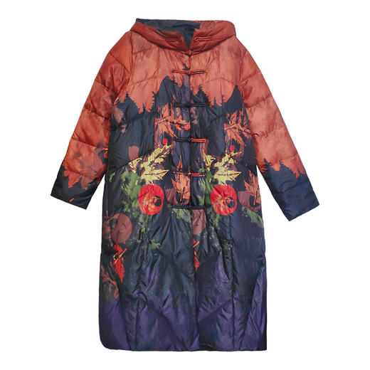 复古民族风，百搭大花时尚长款厚羽绒服HR-YIZX8321 商品图6