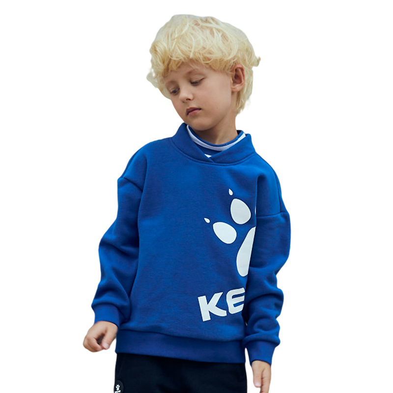kelme（kids）童装新款男童前胸印花圆领卫衣潮童套头上衣
