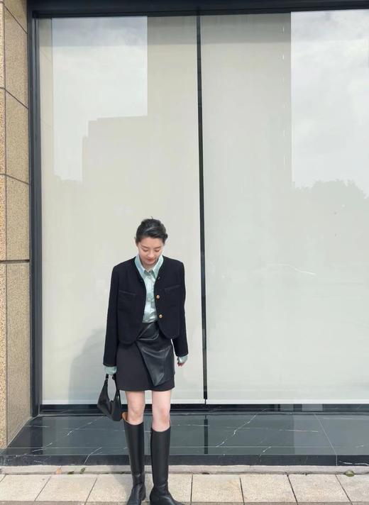 粗花呢镀金扣高腰外套 商品图1