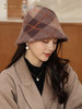 JYFS日系光身水桶帽子女秋冬羊毛渔夫帽提花纹针织盆帽英伦格子批发 商品缩略图1