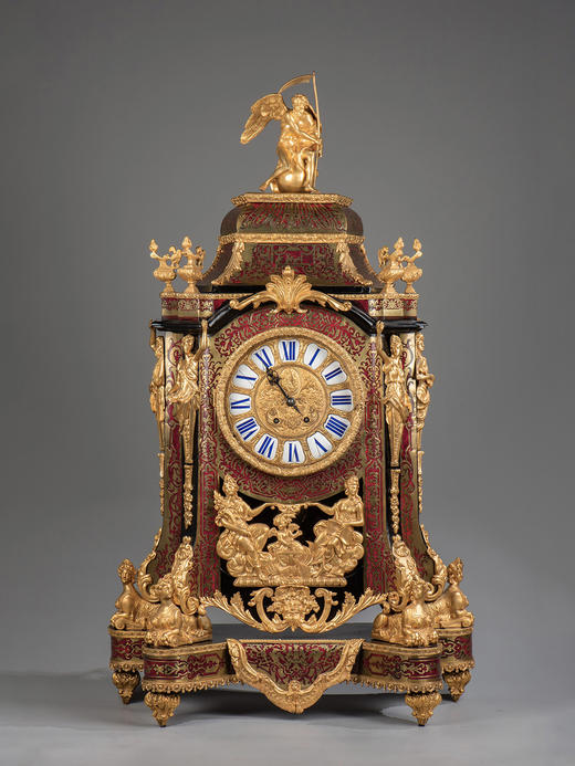 国内现货独角鹿西洋古董拿破仑三世古典人物铜鎏金布勒镶嵌座钟 商品图0