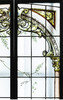 独角鹿西洋古董法国新艺术时期廊柱拱门花卉彩绘玻璃花窗一对 商品缩略图2