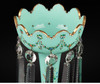 独角鹿西洋古董法国花卉描金浅绿松石色菠萝樽水晶流苏烛台一对 商品缩略图3