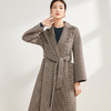 【经典千鸟格羊毛大衣】秋冬新品女士中长款羊毛大衣经纬咖啡各位毛呢外套 商品缩略图1