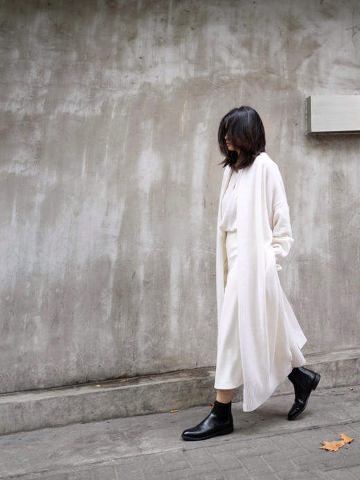 Puree｜#1983 Longline cardigan 羊绒睡袍式系带长开衫 [ 白 / 绿 / 深灰 / 棕 ] 商品图1