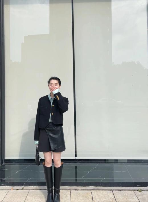 粗花呢镀金扣高腰外套 商品图2