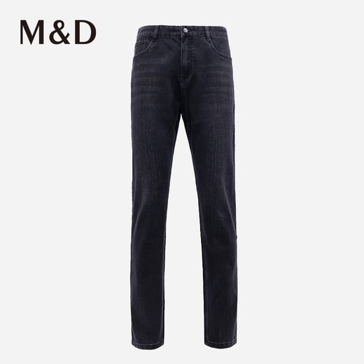 MD名盾男士弹力牛仔裤秋冬厚款亲肤纯棉修身中腰直筒时尚休闲长裤 商品图5