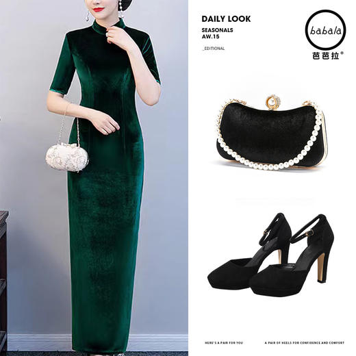 芭芭拉金丝绒高档气质旗袍 商品图3