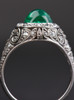 独角鹿西洋古董首饰珠宝欧洲铂金镶嵌钻石哥伦比亚祖母绿戒指 商品缩略图3
