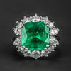 独角鹿西洋古董首饰珠宝欧洲5.7克拉哥伦比亚钻石祖母绿戒指 商品缩略图4