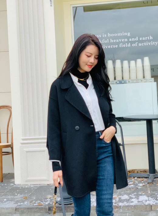 【百图lulu定制】【燕麦大衣】100%羊毛  双面呢 秋冬气质 女神 外套 商品图8