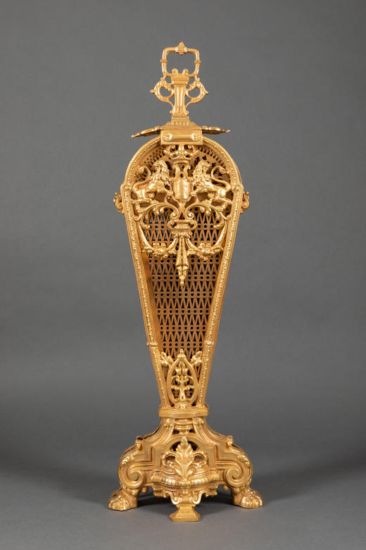 独角鹿西洋古董拿破仑三世时期法国铜鎏金壁炉挡摆件壁炉屏风 商品图4