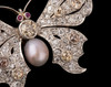 独角鹿西洋古董珠宝首饰法国出品红宝石镶嵌天然珍珠蝴蝶造型胸针 商品缩略图4