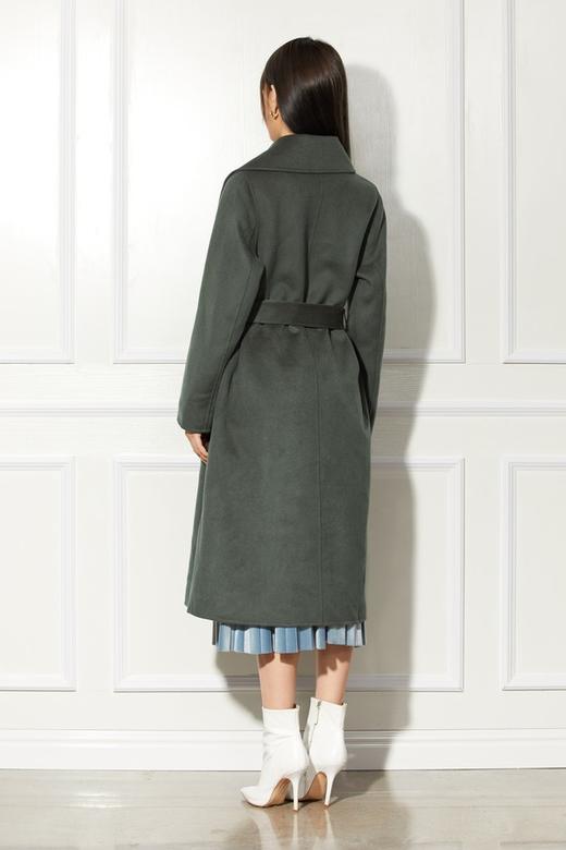 ESTELLICA 灰绿宽松双面呢腰带大衣 10129 商品图2