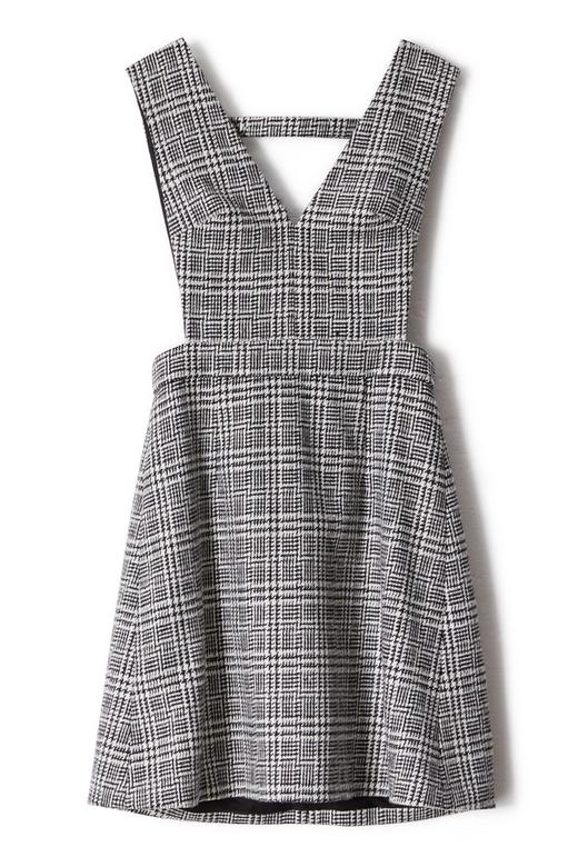 Le Malene 灰色经典千鸟格背带裙 8303 商品图4