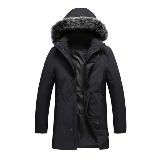 【2天发货】超大码400斤【新款DAL】大依优型大码狐狸毛领冬季新款羽绒服男士中长加肥加大码潮流胖子上衣防寒外套 商品图3