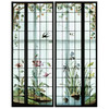 独角鹿西洋古董法国新艺术时期燕雀鸢尾水岸春绘玻璃花窗四件 商品缩略图0
