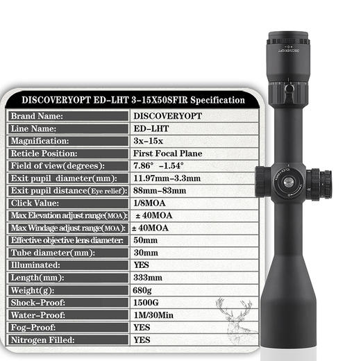 发现者ED-LHT 3-15X50SFIR  FFP前置(30管径) 商品图2