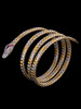 独角鹿西洋古董首饰18K黄白金编镶嵌红宝石钻石沙弗莱石灵蛇手镯 商品缩略图0