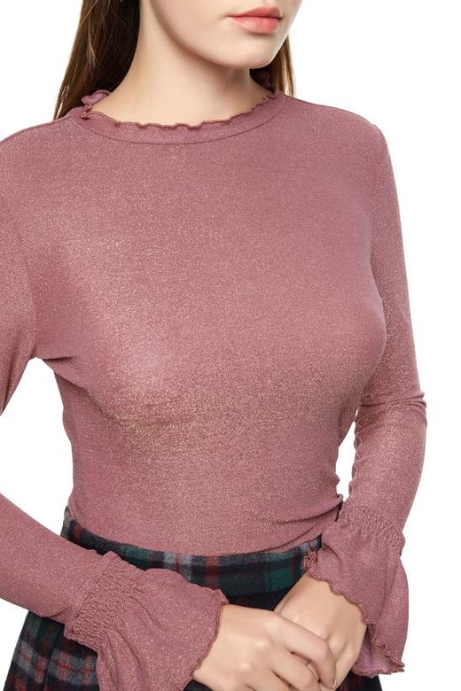 AVA 烟粉色喇叭袖上衣 8613 商品图3