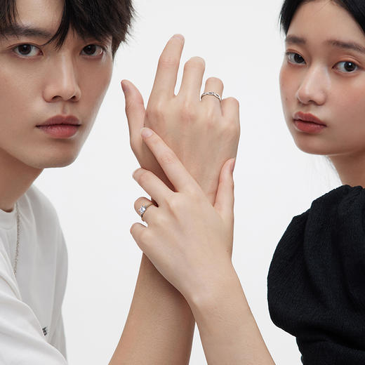 卡蒂罗盛夏繁花情侣对戒一对S925银款戒指小众设计款时尚送男女友 商品图2