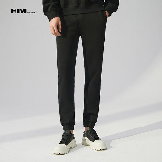 HIM漢崇 潮流字母印花休闲裤男抽绳松紧腰运动束脚裤男 2025秋季 商品图0