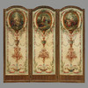 独角鹿西洋古董法国路易十六风格木雕框架田园雅宴图绘三扇屏风 商品缩略图0