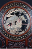 独角鹿西洋古董摆件中国清代漆木雕花嵌历史人物瓷板画大型屏风 商品缩略图3