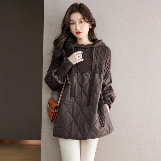 今年流行的毛衣拼接套头，宽松外穿厚款连帽针织衫上衣新款CC-22-3670 商品图7