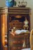 国内现货独角鹿西洋古董家具铜鎏金珍贵木材拼花镶嵌书桌柜边柜 商品缩略图2