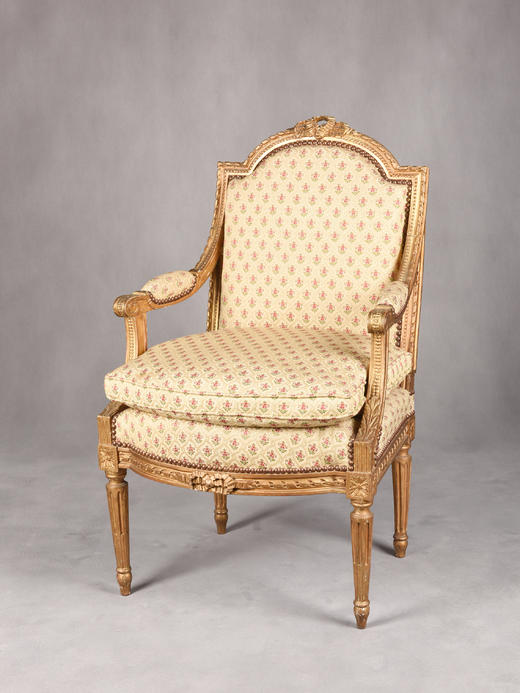 国内现货独角鹿西洋古董家具19世纪末期法国鎏金实木雕花扶手椅 商品图1