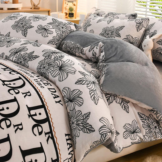 冬季加厚绒四件套加绒保暖珊瑚绒被套法兰绒床单被罩床上用品exo9 商品图4