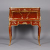 独角鹿西洋古董家具林克路易十五风铜鎏金细木镶嵌弧面翻盖写字桌 商品缩略图0