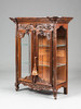 独角鹿西洋古董家具1880年代法国出品胡桃木雕花迷你展示柜 商品缩略图2