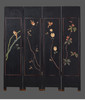 独角鹿西洋古董中国金秋红叶八仙鹤主题款彩雕漆四扇屏风 商品缩略图4