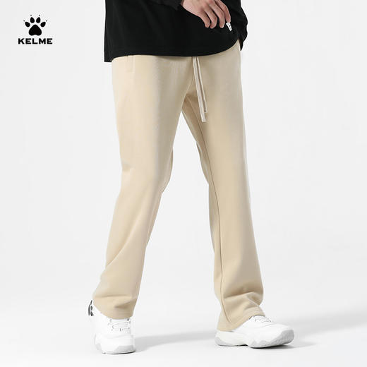 卡尔美宽松直筒阔腿裤男冬季加绒百搭休闲长裤坠感卫裤男潮 商品图4